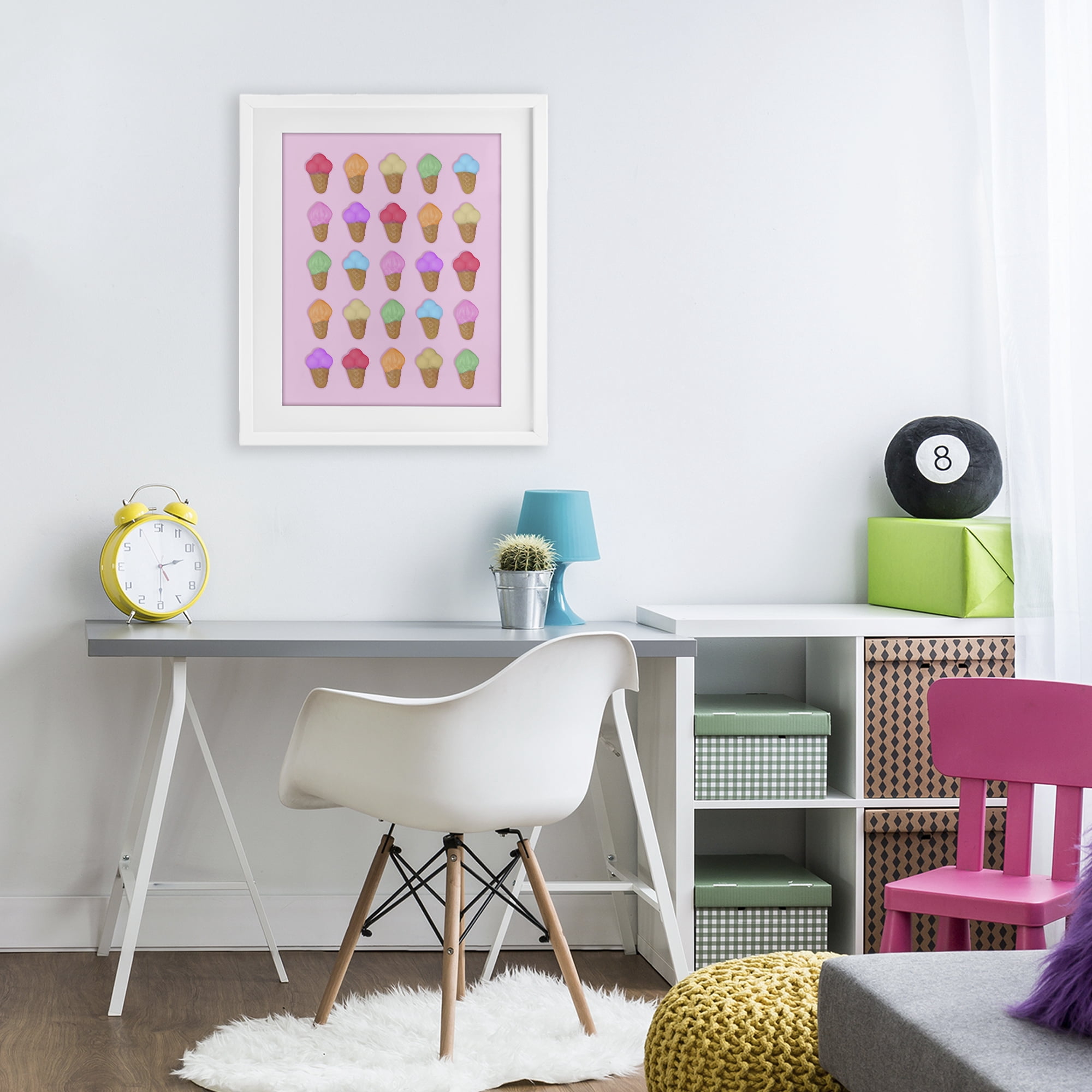 Stupell Industries Ice Cream Shaped Candies White Framed Print Under Glass, design by LISH Creative