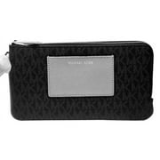Michael Kors Bedford Black Grey Double Zip Wallet 32F6SBFW7B