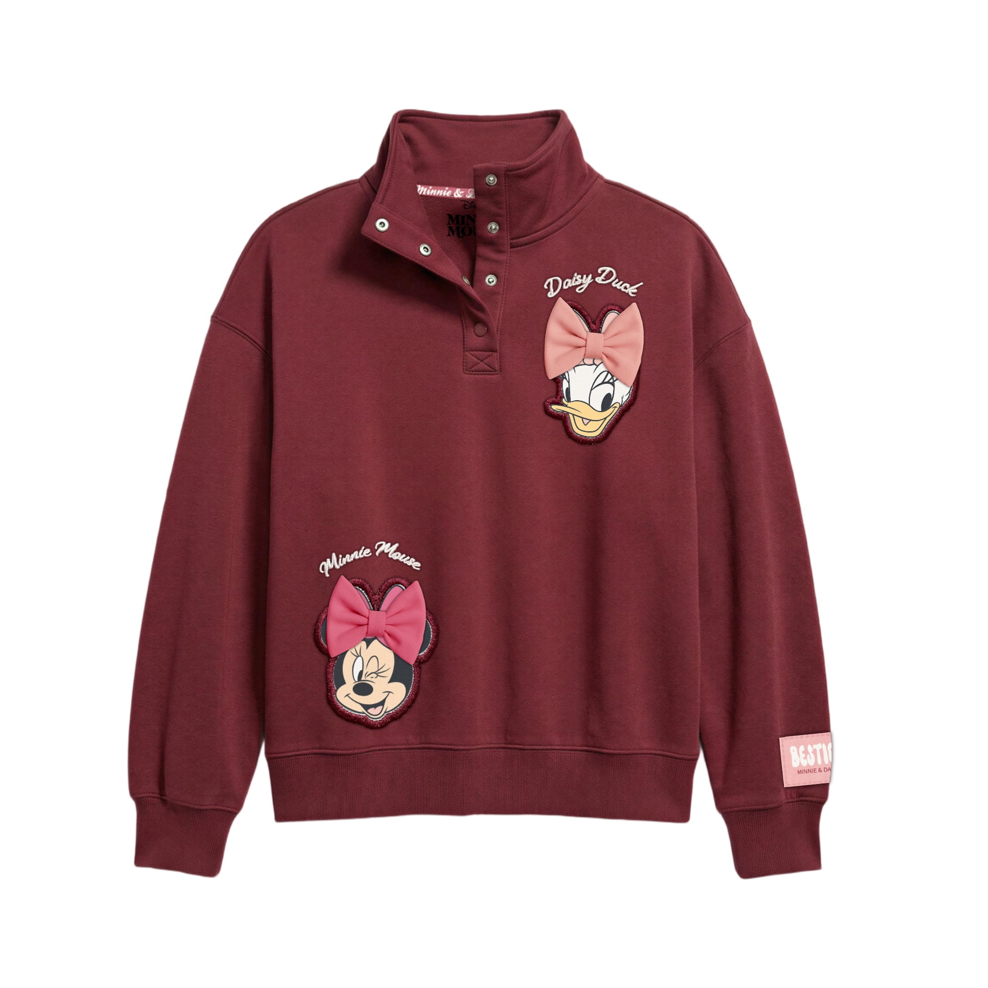 Minnie Mouse Womens Quarter Snap Pullover, Sizes XS-3XL