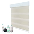 thumbnail image 1 of Mingchen Smart Motorized Zebra Roller Blinds with Remote, Alexa Automatic Electric Remote Control Blinds,75% Shading Beige (41"W x 72"H), 1 of 5