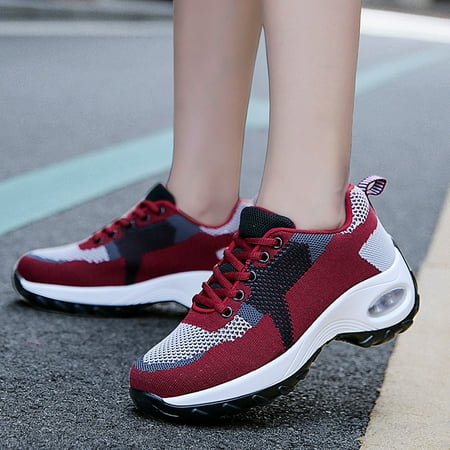 

Aayomet Fashion Sneakers Breathable Shoes Sport Women‘s Solid Lightweight Fashion Slip Casual On Women s Red 8.5