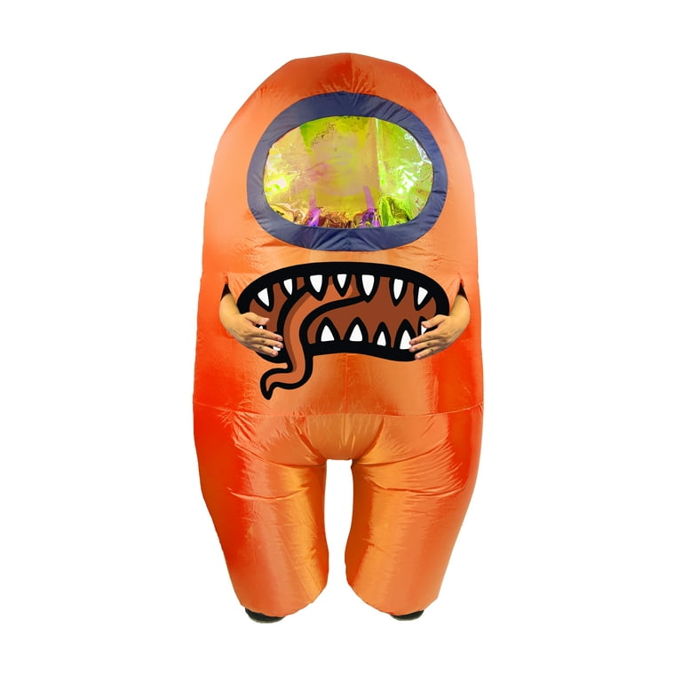 Among Us Inflatable Halloween Fantasy Costumes Impostor, Adult One Size  Orange 