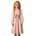 thumbnail image 2 of Girls Medieval Long Sleeve Dress French Court Style Floral Toddler A Line Party Gown, 2 of 4