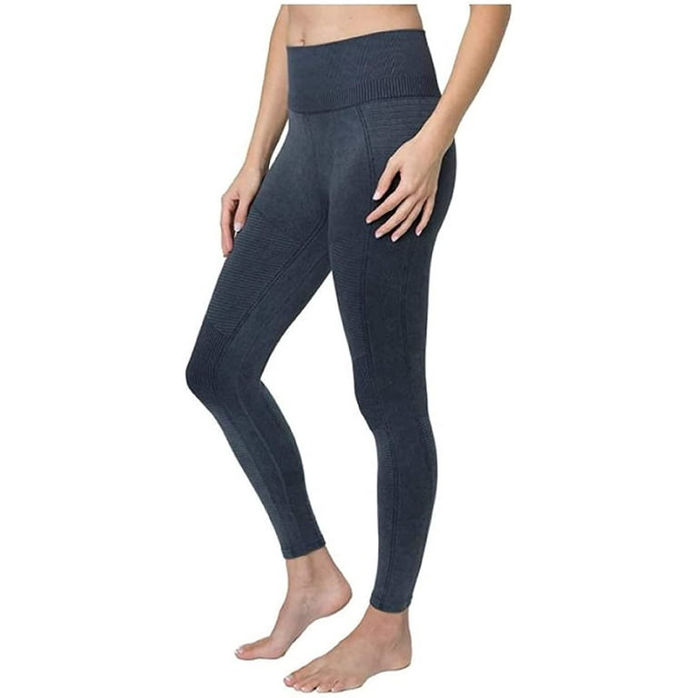 Tuff Athletics Seamless High Waisted Tight Leggings, Stone Washed Grey,  X-Small