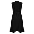thumbnail image 4 of Hontri Women's Wear To Work Dresses Women's V Neck Short Sleeve Ruffled Long Lace Up Dress Black Xl, 4 of 5