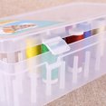 thumbnail image 1 of Maoww Sewing Thread Box 42 Spools Large Capacity Plastic Storage Empty Embroidery Cross-stitch Dust-proof Container Accessories Pink, 1 of 9