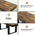thumbnail image 4 of MDQMD 78.7" Extendable Dining Table for 6-10 People Modern Farmhouse Expandable Conference Table with Deep Rustic Brown Finish Space-Saving Particle Board Kitchen Table, 4 of 11