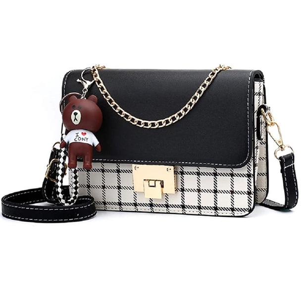 Bolso de hombro para mujer de piel, pequeños bolsos de moda con correa de cadena