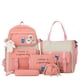 thumbnail image 1 of Juego De Mochila Kawaii De 5 Uds, Mochila Escolar De Estilo Preppy Con Bolso De Mano, Bandolera, Estuche Para Lápices Y Monedero Con Cordón, 1 of 4