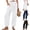 #03 White, variant on Womens Summer Boho Lantern Tapered Harem Pants Elastic High Waist Button Detail Lounge Travel Vacation Pants, #03 Black XXL