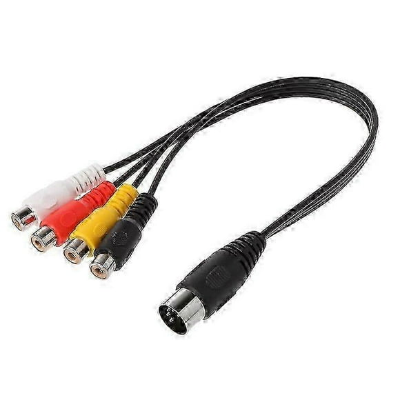 30CM 5-Pin Male DIN to 4 RCA Female Audio Cable Connector Wire Cord