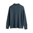 thumbnail image 5 of LTTVQM Men's Polo Shirts Waffle Textured Heavyweight Knitted 2026 Spring Shirts Casual Oversized Long Sleeve Golf T-Shirt Royal Blue M, 5 of 7