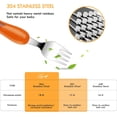 thumbnail image 3 of Lehoo Castle Toddler Utensils Kids Silverware, Children Flatware Set, 6pcs Safety Stainless Steel Toddler Fork Spoon Knife Set, Safety Utensils for Toddler and Children (Orange), 3 of 7