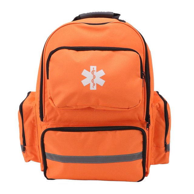 First Aid Bag Reflective Safe Large Capacity 600D Oxford Cloth 2 Way Zipper Orange Emergency Backpack for Outdoor