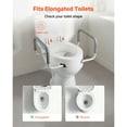 thumbnail image 3 of KFFKFF Raised Toilet Seat with Arms, 300 lbs Weight Capacity, 3.5-Inch Height Increase, Wide Elevated Commode Seat with Cushioned Handles for Seniors, Adults, and Individuals with Disabilities, 3 of 9