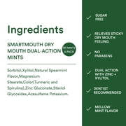 SmartMouth Dry Mouth Dual-Action Mints - Sugar-Free Breath Mints - 50 Count, 3 Pack, Mellow Mint