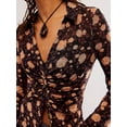 thumbnail image 3 of ZAXARRA Womens Button Down Shirt Casual Print Ruched Long Sleeve Button Up Shirt Ladies Work Blouses Loose Fit Tops, 3 of 4