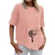 thumbnail image 1 of Blusa de manga corta con estampado de cuello redondo informal para mujer a la moda, Tops de verano Fridja ghk3732, 1 of 5