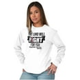 thumbnail image 3 of Breast Cancer Lord Will Fight For You Women's Long Sleeve T Shirt Brisco Brands S, 3 of 6