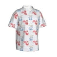 thumbnail image 2 of Fotbe Red Squirrel And Blue Rabbit Hawaiian Shirt for Men Unisex Summer Beach Casual Short Sleeve Cotton Linen Button Down Shirts-3X-Large, 2 of 9