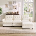 thumbnail image 3 of Hvoonc 98" Modular Sectional Sofa for Living Room, L Shaped Couch with Ottoman Chaise, Chenille Upholstery, Beige, 3 of 9