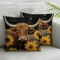 thumbnail image 3 of COMIO  Highland Cow Sunflowers Pillow Covers  Cow Throw Pillows Cover for Home Decor Room Bedroom Sofa Couch Outdoor Pillow Covers, 3 of 5