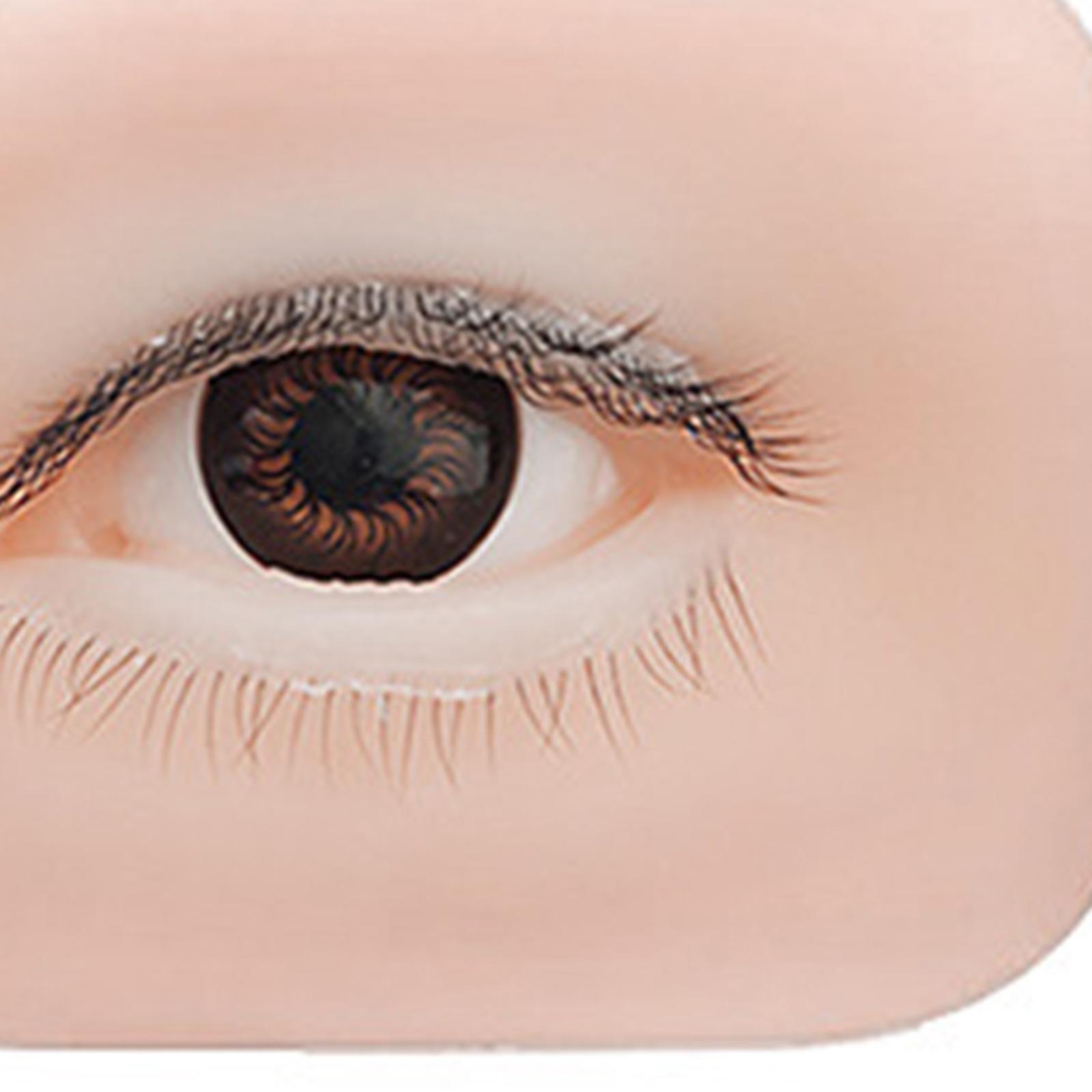 Serenable 5D Silicone Eye Model Practice Three Layer Upper Eyelash Practice Model Professional for Eyelash Extension for Artists Salon Left Eye