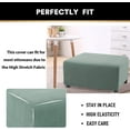 thumbnail image 6 of Vireellx Stretch Ottoman Cover Ottoman Slipcovers for Living Room Foot Stool Stretch Covers to Fit Ottoman Foot Rest, Thick Checked Jacquard Fabric with Elastic Bottom, 6 of 7