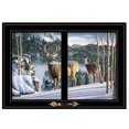 thumbnail image 1 of "Morning View Deer" by Kim Norlien, Ready to Hang Framed Print, Black Window-Style Frame, 1 of 3