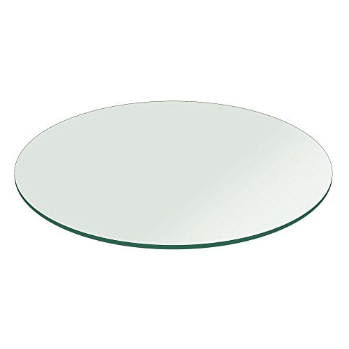 Fab Glass and Mirror 46 Inch Round 1/4 Inch Thick Flat Polished Tempered Glass Table Top, Clear