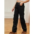 thumbnail image 3 of Women High Waisted Cargo Pants Wide Leg Casual Pants 6 Pockets Trousers Black S, 3 of 6