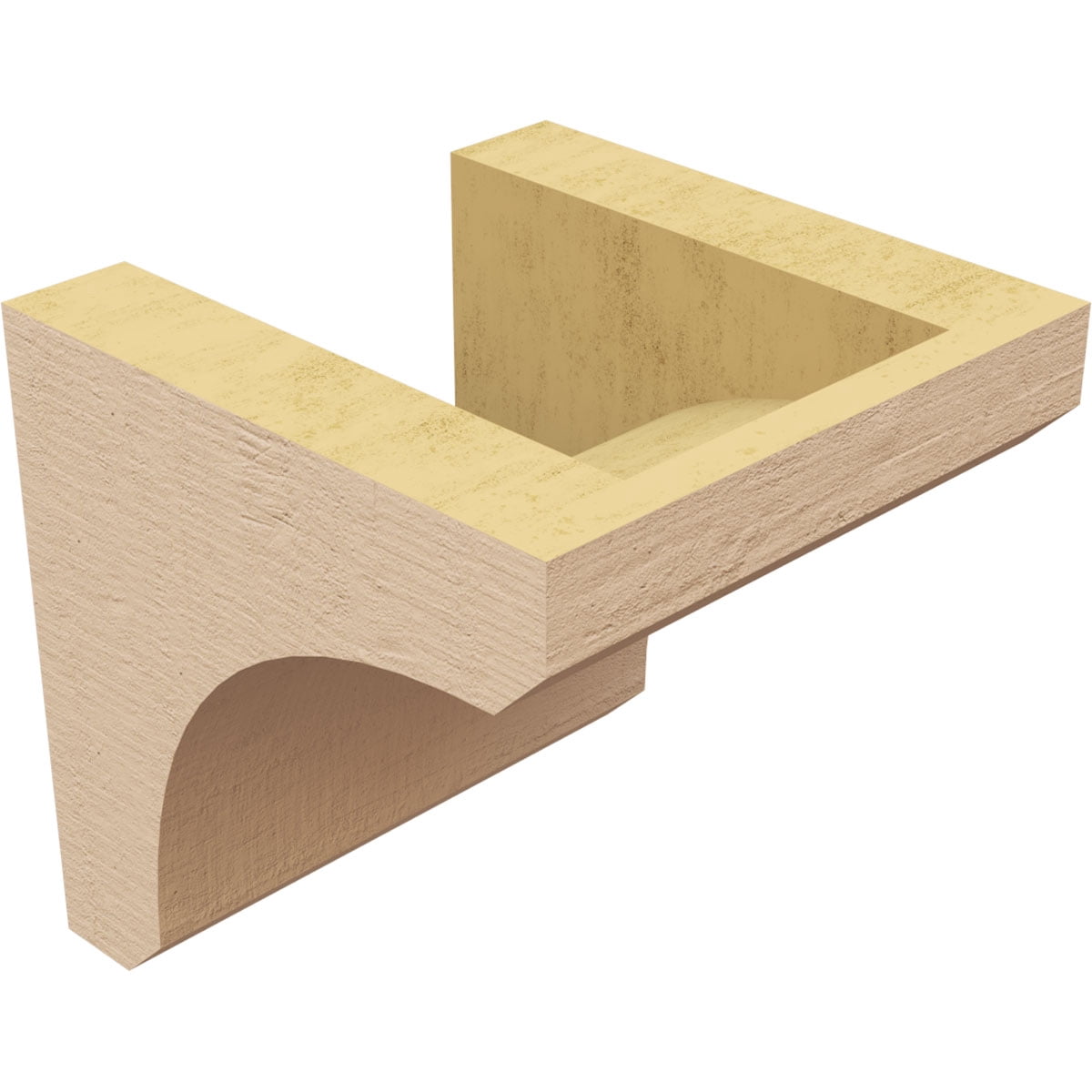 5"W x 5"D x 5"H Wide Legacy Rough Cedar Woodgrain TimberThane Corbel, Primed Tan
