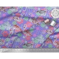 thumbnail image 3 of Soimoi Polyester Crepe Fabric Floral & Flamingo Bird Printed Craft Fabric by The Yard 52 Inch Wide, 3 of 4