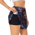thumbnail image 2 of Bixox Women's Lazy Stone Bear pattern 2 in 1 Running Shorts - Lightweight Athletic Workout Gym Yoga Shorts Liner with Pockets - Medium, 2 of 5