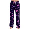 thumbnail image 5 of Womens Love Heart Pajama Pants Heart Print Soft Lounge Pants Relaxed Fit Wide Leg Heart Pj Pants Valentines Day Gifts, 5 of 7