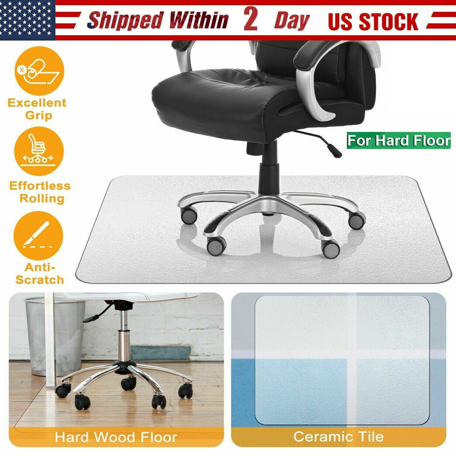 Home Office Chair Mats For Carpet Floor Cushion Under Executive Computer Desk 