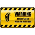 thumbnail image 2 of CafePress - Warning Tuba Player -  Round Wood Ornament 4", 2 of 2