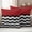 Red black, variant on Black Chevron Outdoor Waterproof Pillow Covers, Geometric Grey Print Wavy Striped White Decorative Square Throw Pillowcase Sofa Cushion Sham for Patio/Couch/Chair, 16"x16" 2 Pack