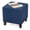 Blue, variant on Small Foot Stool Ottoman, 16.3" Linen Cube Ottoman Foot Rest with Wood Legs, Upholstered Ottomans Footstool for Living Room, Bedroom, Couch, Cow Print