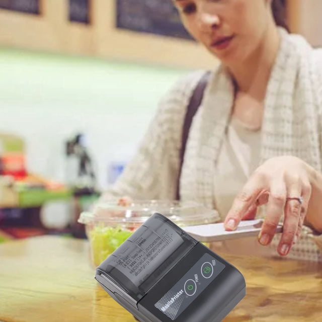 Mini Ticket Printer, Auto Wake Up USB Energy Efficient Receipt Printer 48mm Portable for Restaurant Sales Retail
