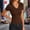 Coffee, variant on Women's Slim Fit V-Neck Short Sleeve Top with Lace Trim, Stretchy Knit Fabric for Everyday Casual Wear