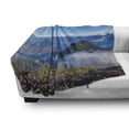thumbnail image 3 of Central America Soft Flannel Fleece Throw Blanket, Aeriel View of Lake Atitlan and Volcano San Pedro Early in the Morning, Cozy Plush for Indoor and Outdoor Use, 70" x 90", Multicolor, by Ambesonne, 3 of 6