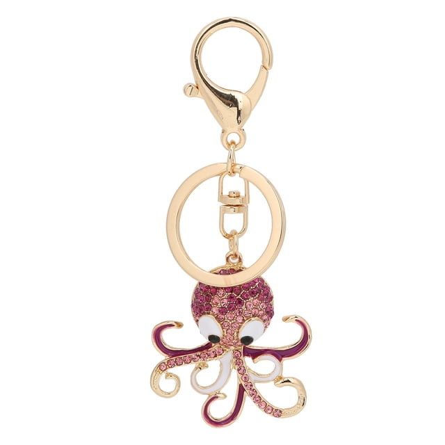 Décoration de Sac, Strass en Forme de Poulpe Porte-Clés en Strass Pendentif Porte-Clés Valeur Exceptionnelle