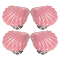 WEUVEB 4-Pack Shell Shaped Cabinet Drawer Knobs Decorative Hardware for Kitchen and Bathroom Decor