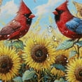 thumbnail image 5 of Patifu Cardinal Birds Sunflower Field Bathroom Shower Curtain Set 100% Polyester with Hooks 69"x72, 5 of 7