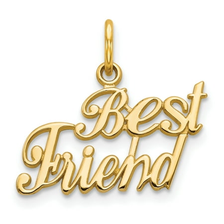 14k Yellow Gold Best Friends Bestfriend Friendship Pendant Charm Necklace Fine Jewelry For Women Gift (Best Gold Bar Company)