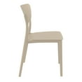 thumbnail image 3 of 33" Taupe Brown Solid Stackable Patio Dining Chair, 3 of 7