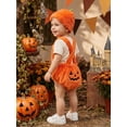 thumbnail image 5 of RUINIXCW Baby Boy Halloween Outfit Short Sleeve Romper Furry Suspender Shorts Hat, 5 of 8