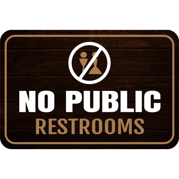 Classic Framed Plus No Public Restrooms Wall or Door Sign | Office & Workspace Bathroom Signage - Large