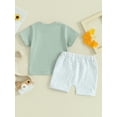 thumbnail image 4 of Bagilaanoe 2pcs Toddler Baby Boy Shorts Set Short Sleeve Letter Print T Shirt Tops + Shorts 3M 6M 12M 18M 24M 3T Kids Casual Summer Clothes, 4 of 9